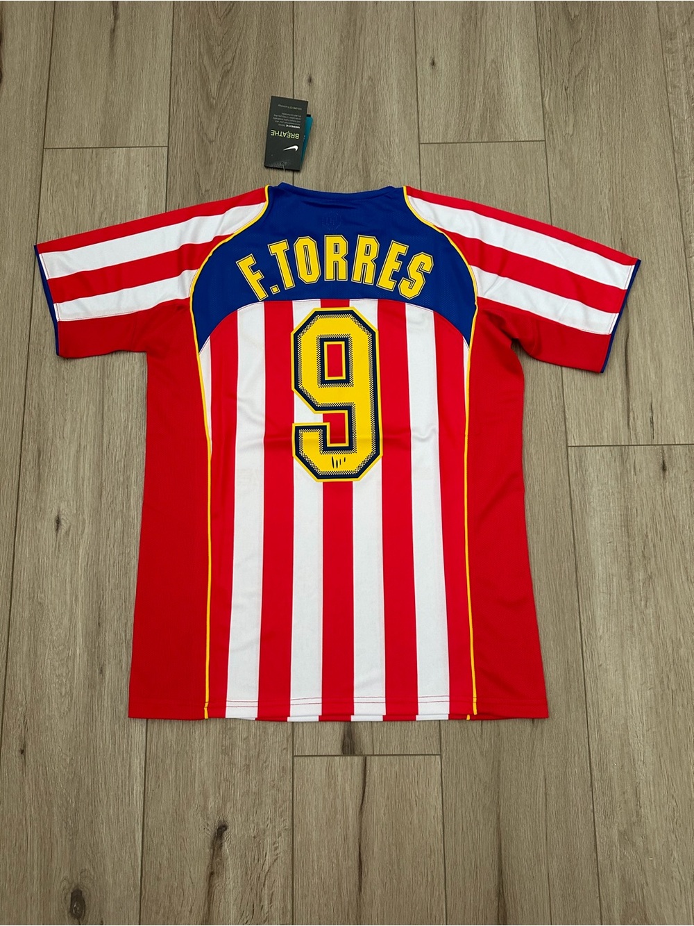 Atletico Madrid Torres #9 2004/05 Red White Retro Soccer Jersey Spider Man